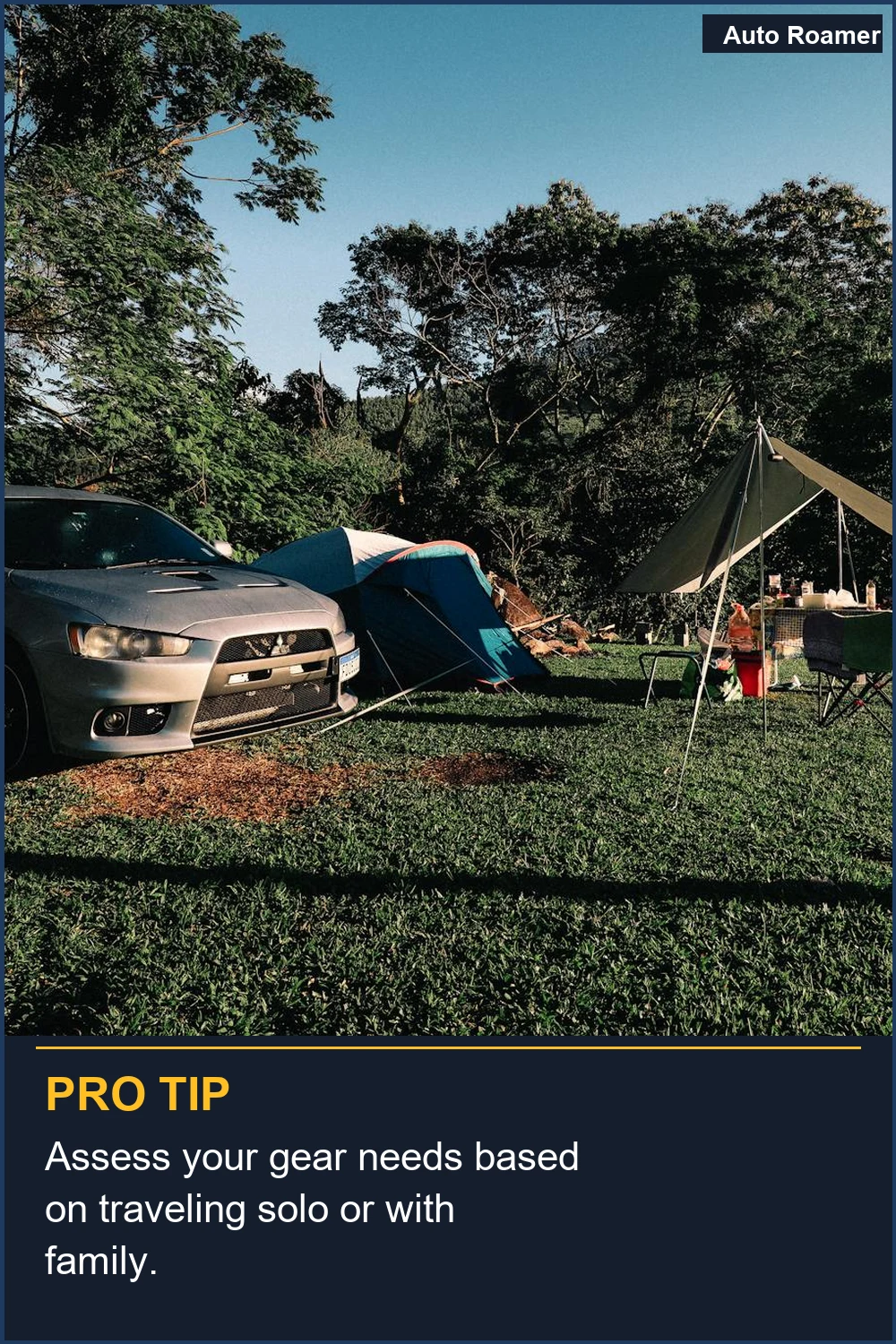 Assess your gear needs based on traveling solo or with family.