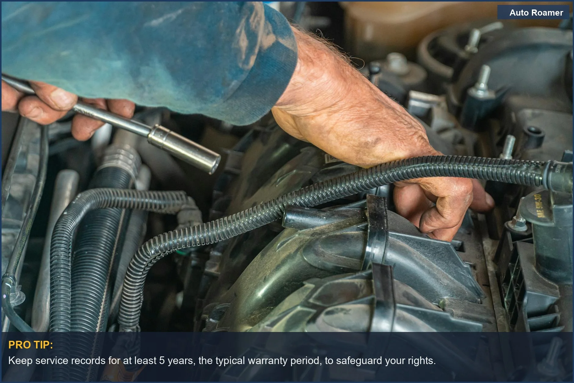 Close-up of a mechanic's hands performing detailed engine repair, showcasing the technical skill of independent shops.