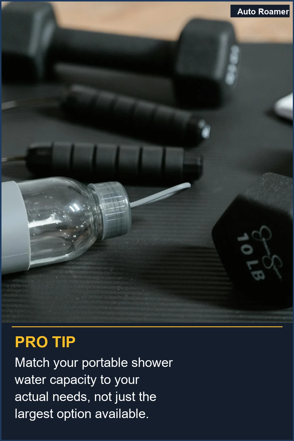 Match your portable shower water capacity to your actual needs, not just the largest option available.