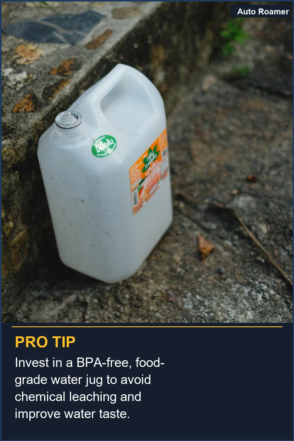 Invest in a BPA-free, food-grade water jug to avoid chemical leaching and improve water taste.