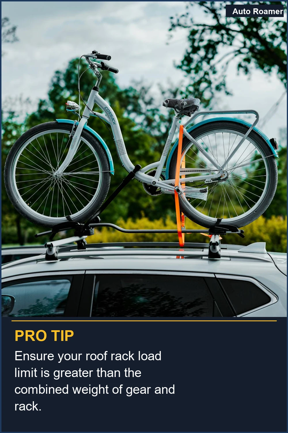 Ensure your roof rack load limit is greater than the combined weight of gear and rack.