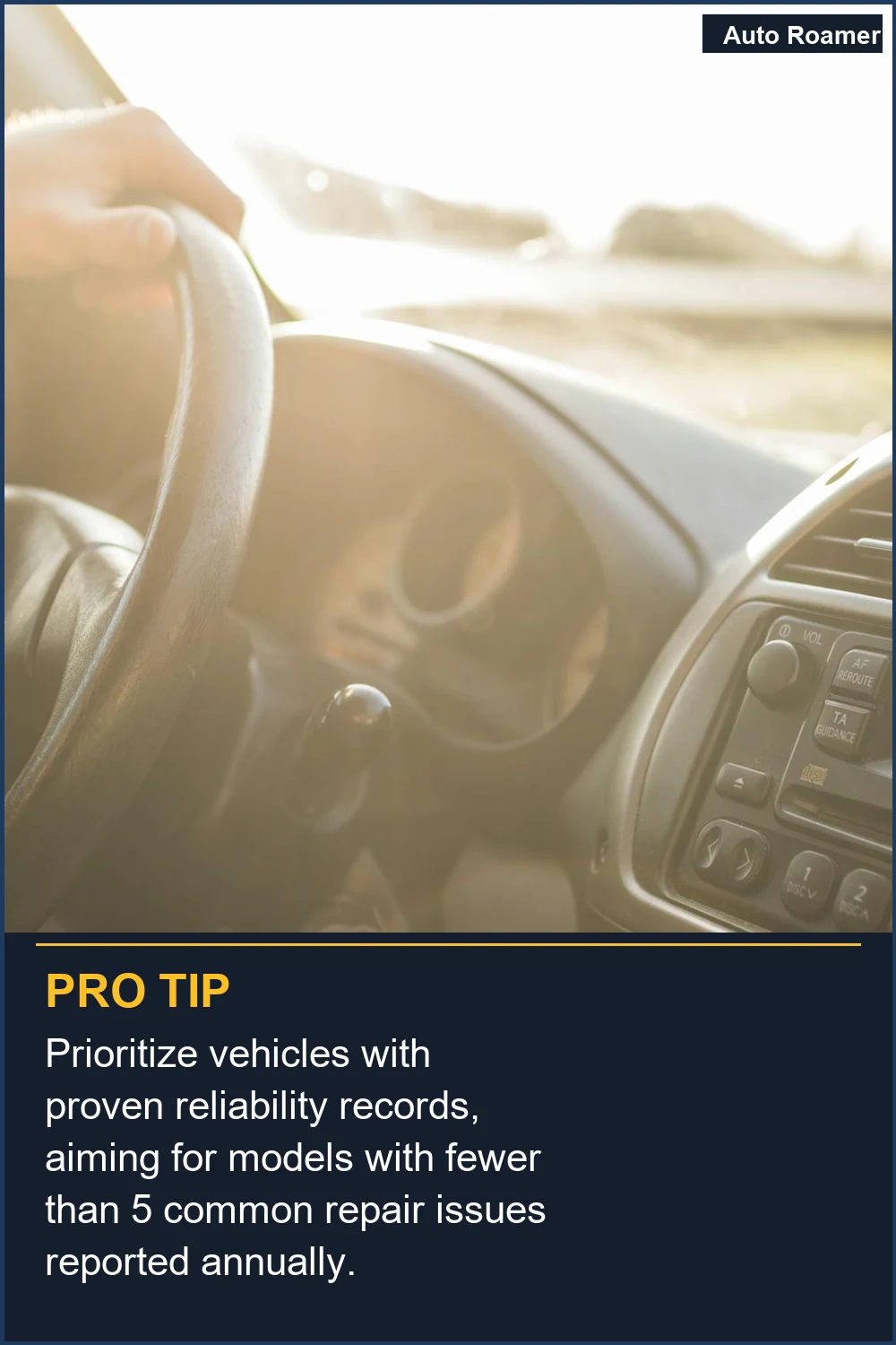 Prioritize vehicles with proven reliability records, aiming for models with fewer than 5 common repair issues reported annually.