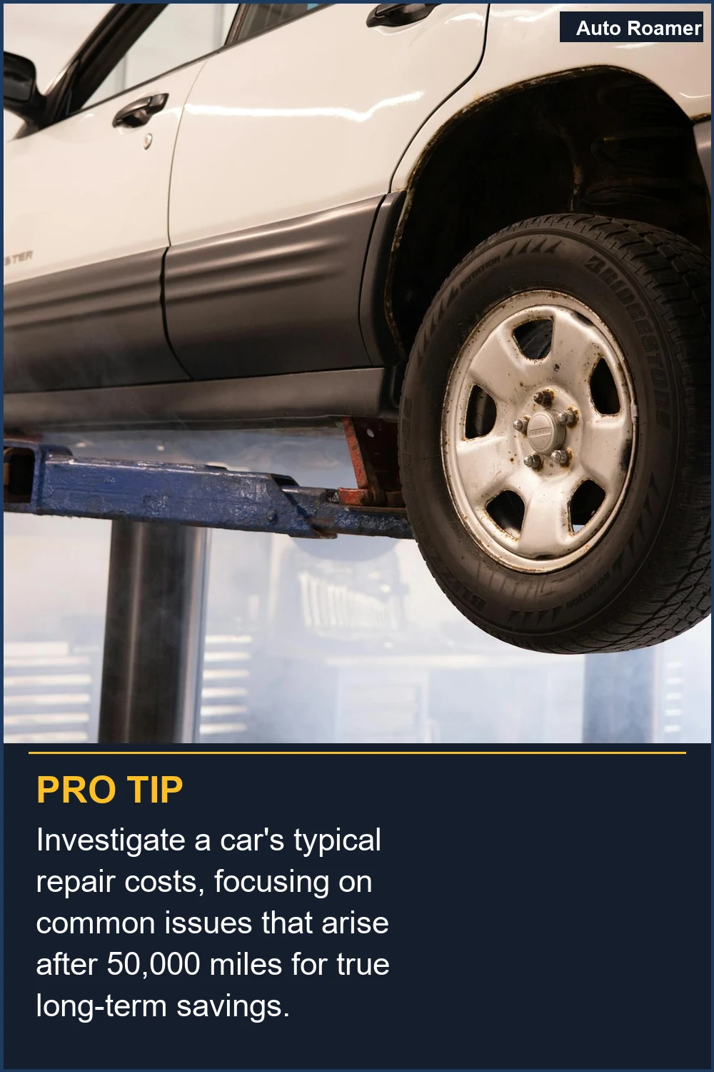 Investigate a car's typical repair costs, focusing on common issues that arise after 50,000 miles for true long-term savings.
