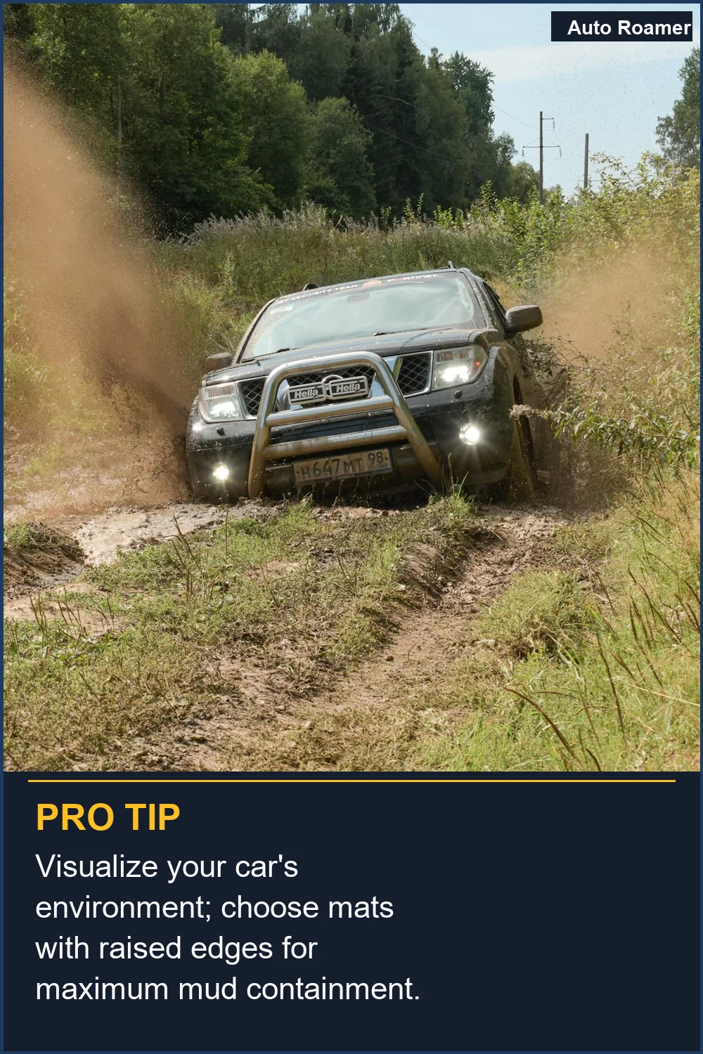 Visualize your car's environment; choose mats with raised edges for maximum mud containment.