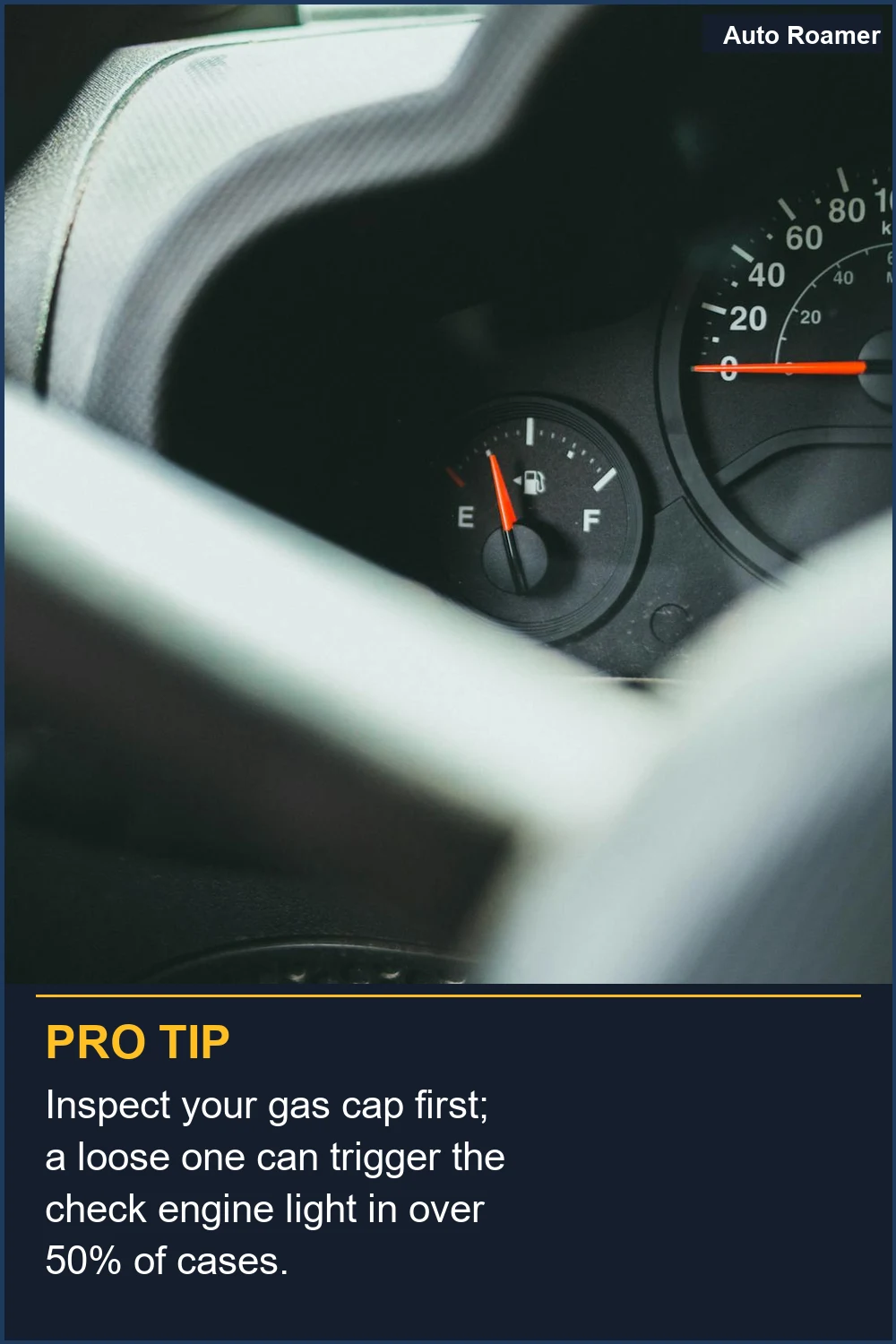 Inspect your gas cap first; a loose one can trigger the check engine light in over 50% of cases.