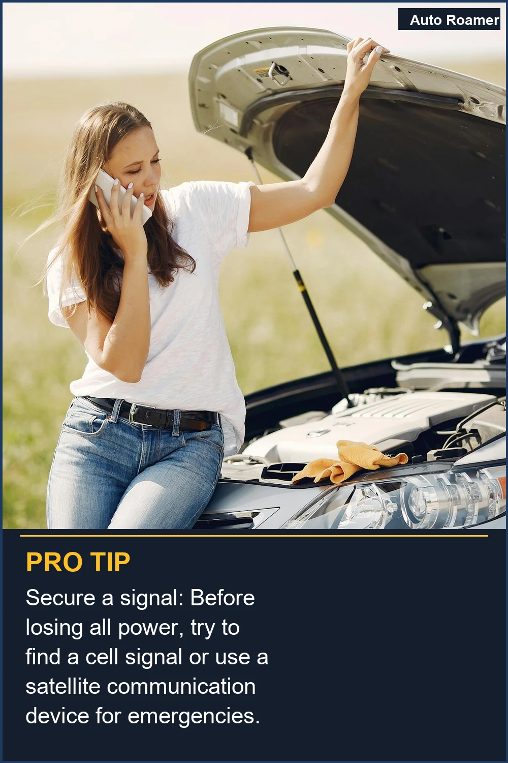 Secure a signal: Before losing all power, try to find a cell signal or use a satellite communication device for emergencies.