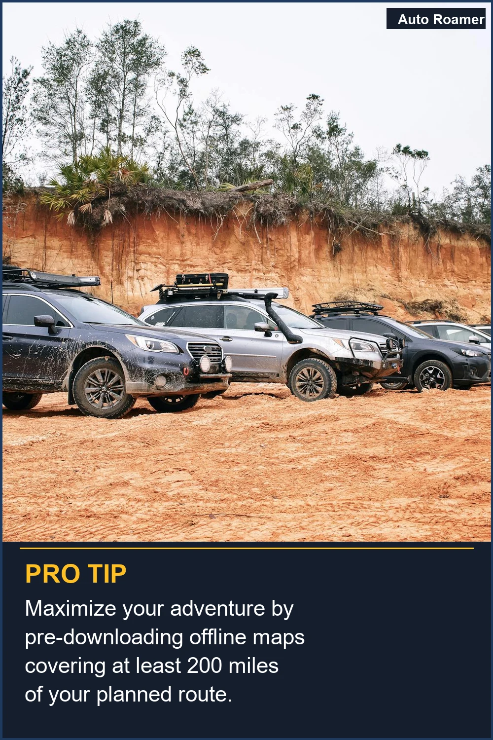 Maximize your adventure by pre-downloading offline maps covering at least 200 miles of your planned route.