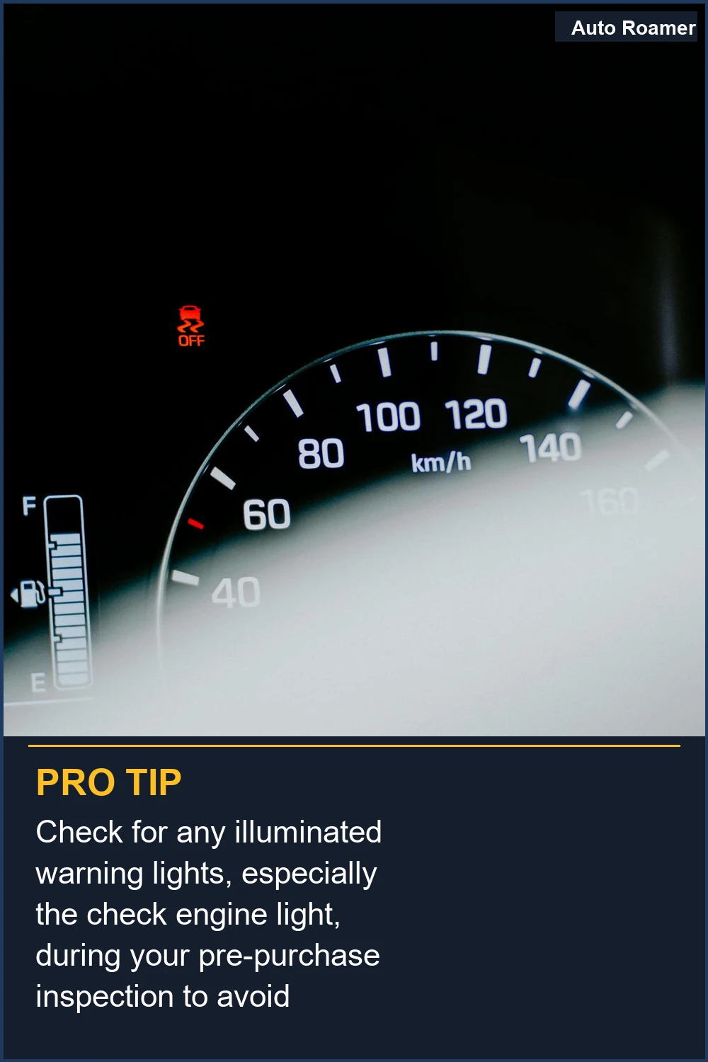 Check for any illuminated warning lights, especially the check engine light, during your pre-purchase inspection to avoid unexpected repairs.