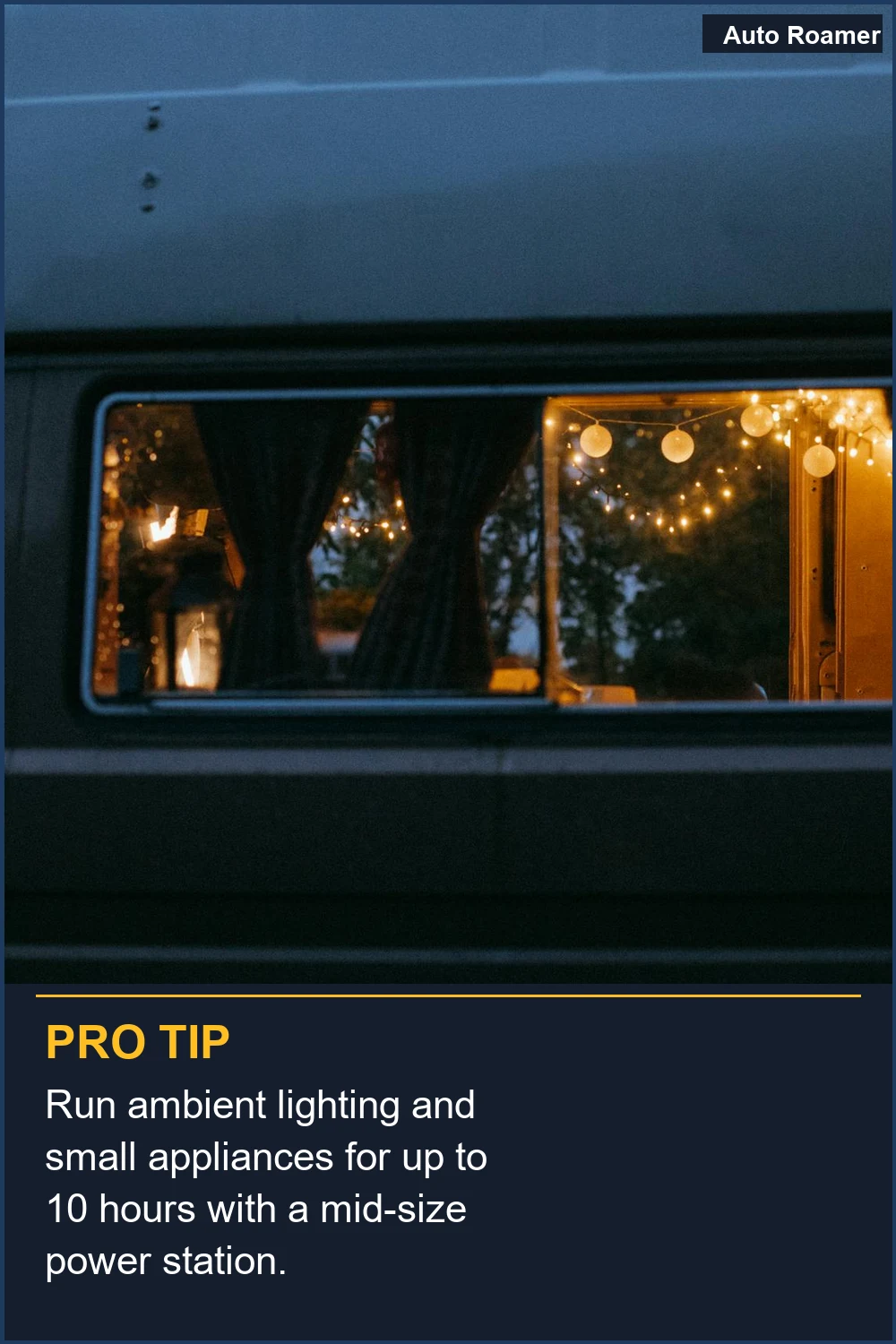 Run ambient lighting and small appliances for up to 10 hours with a mid-size power station.