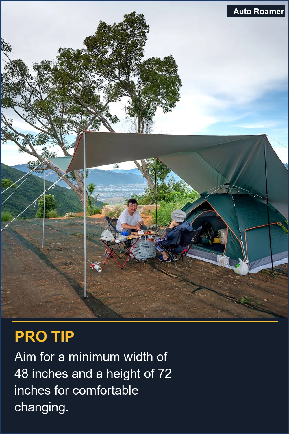 Aim for a minimum width of 48 inches and a height of 72 inches for comfortable changing.