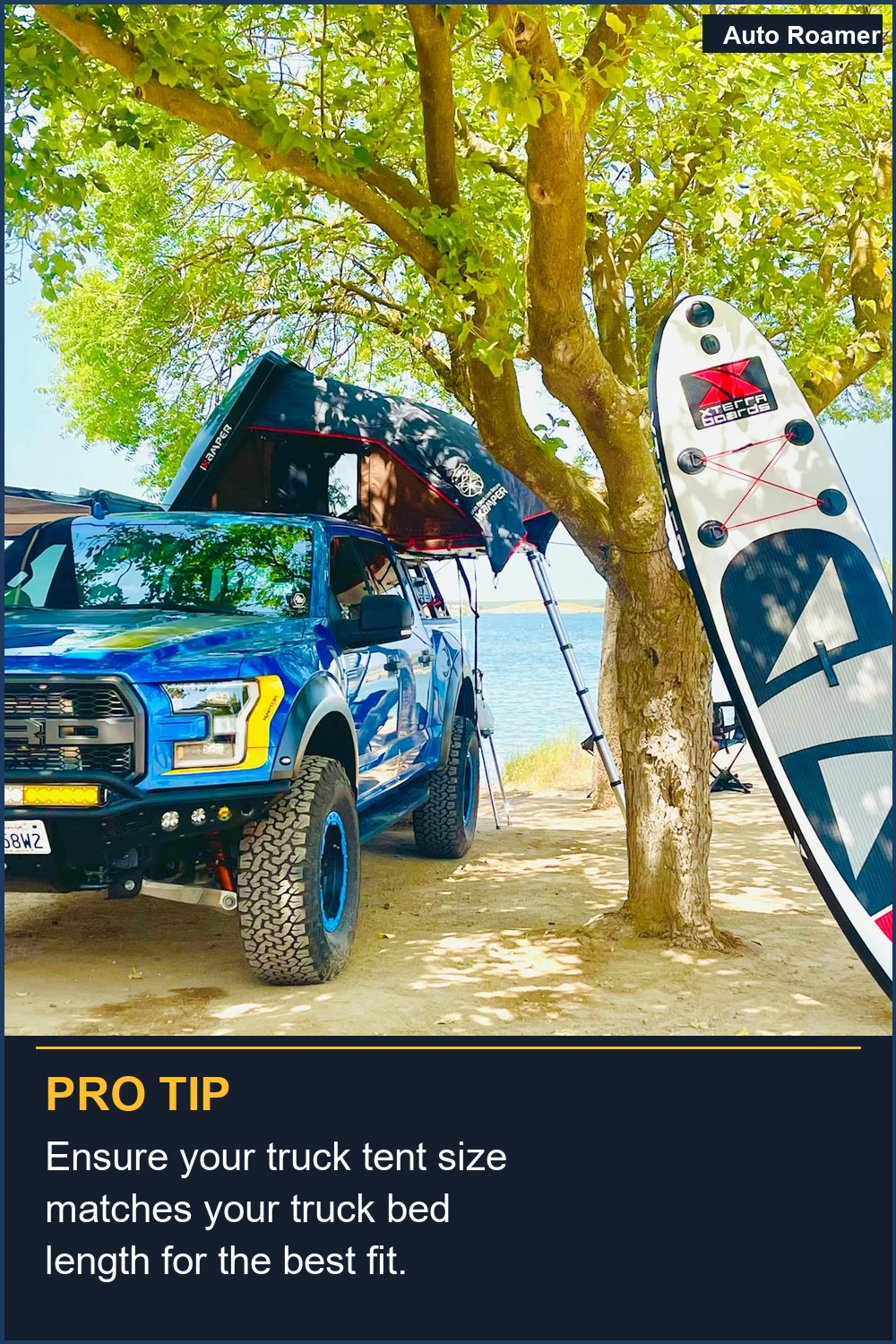 Ensure your truck tent size matches your truck bed length for the best fit.