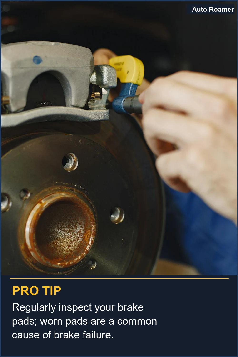 Regularly inspect your brake pads; worn pads are a common cause of brake failure.