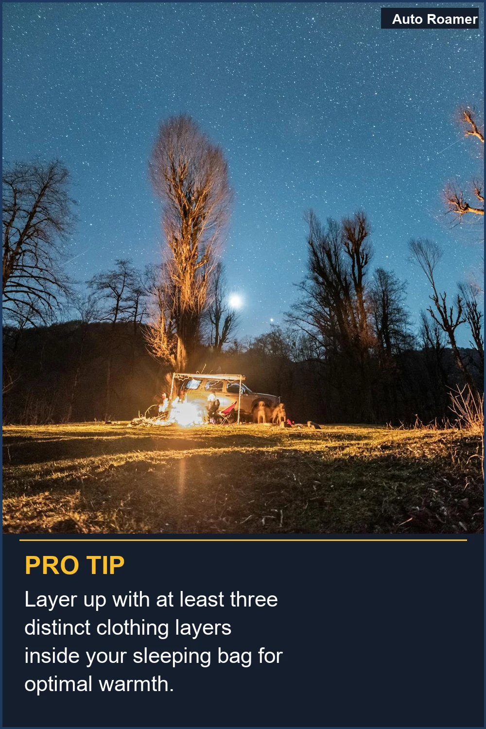 Layer up with at least three distinct clothing layers inside your sleeping bag for optimal warmth.