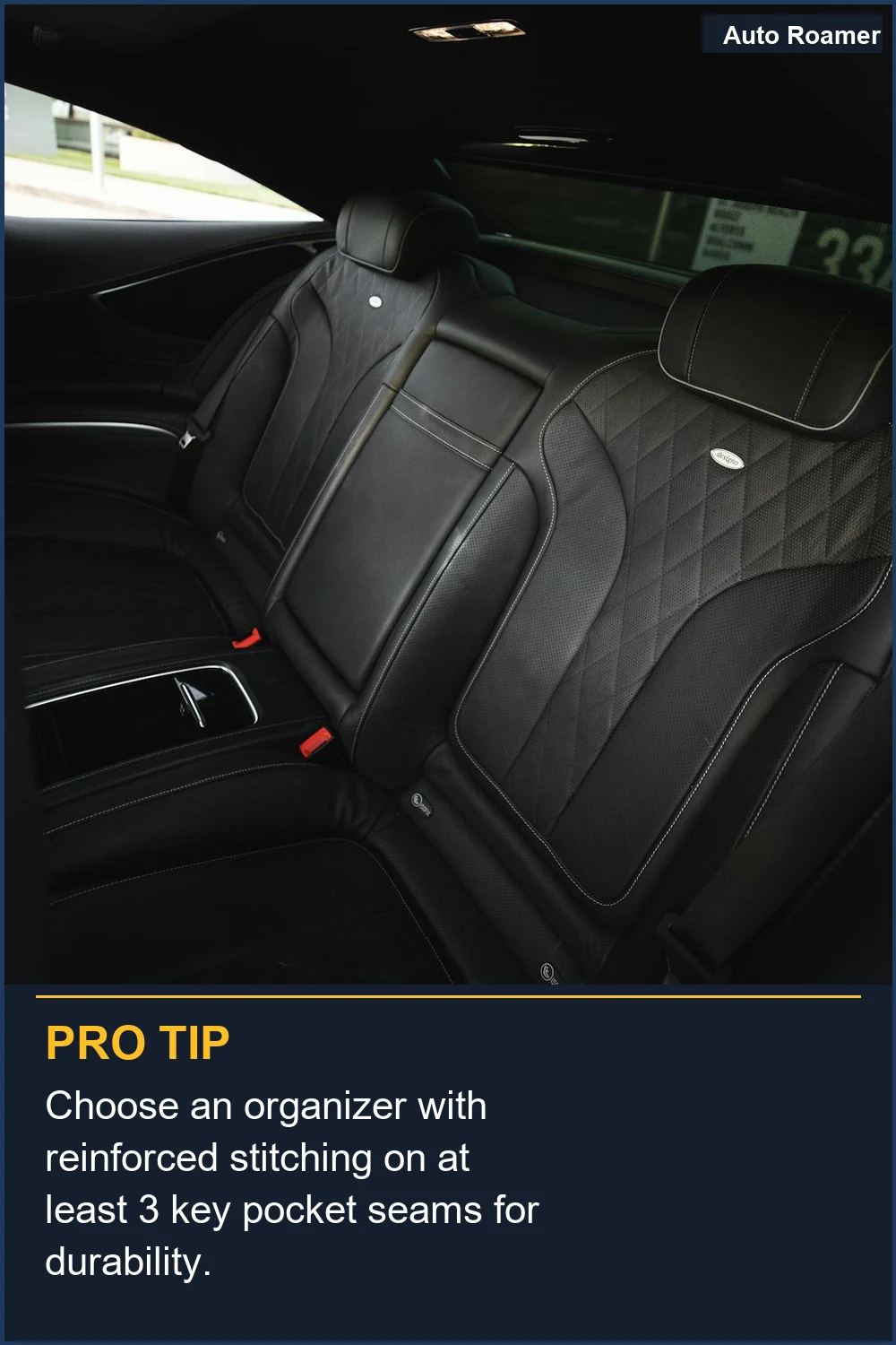 Choose an organizer with reinforced stitching on at least 3 key pocket seams for durability.