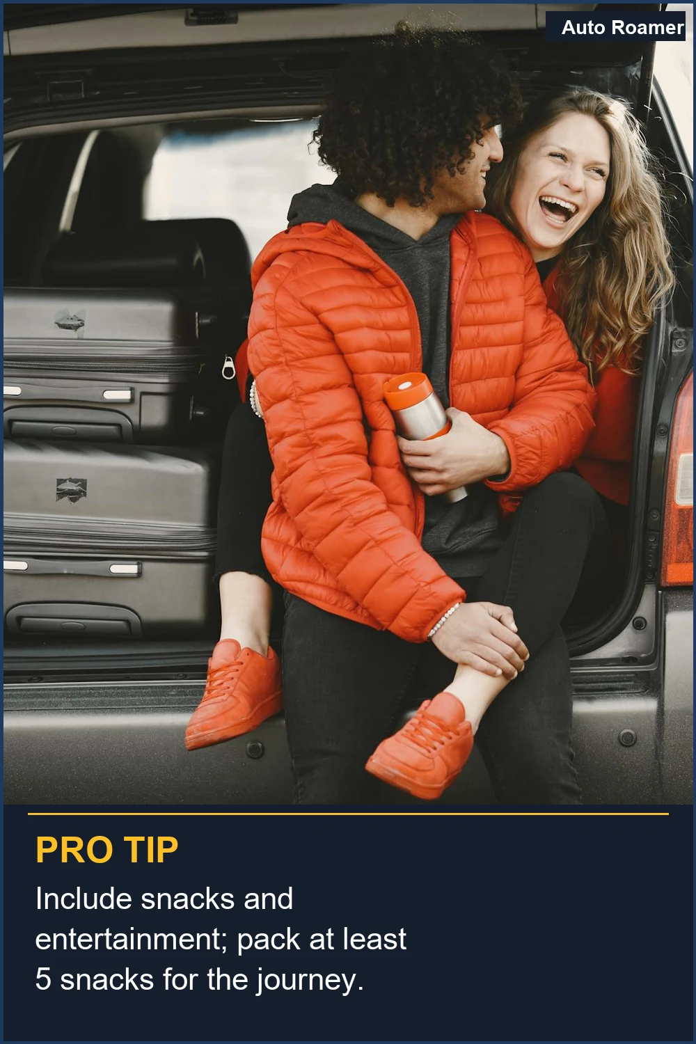 Include snacks and entertainment; pack at least 5 snacks for the journey.