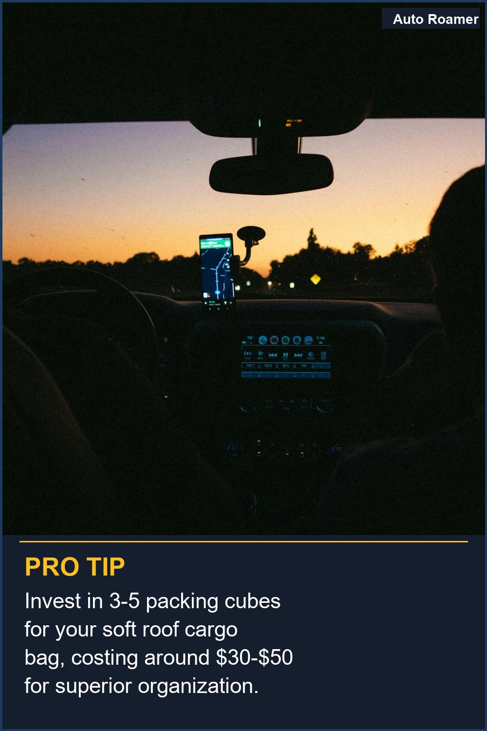 Use waterproof liners for non-waterproof items inside your roof cargo bag to prevent damage from rain or spills.