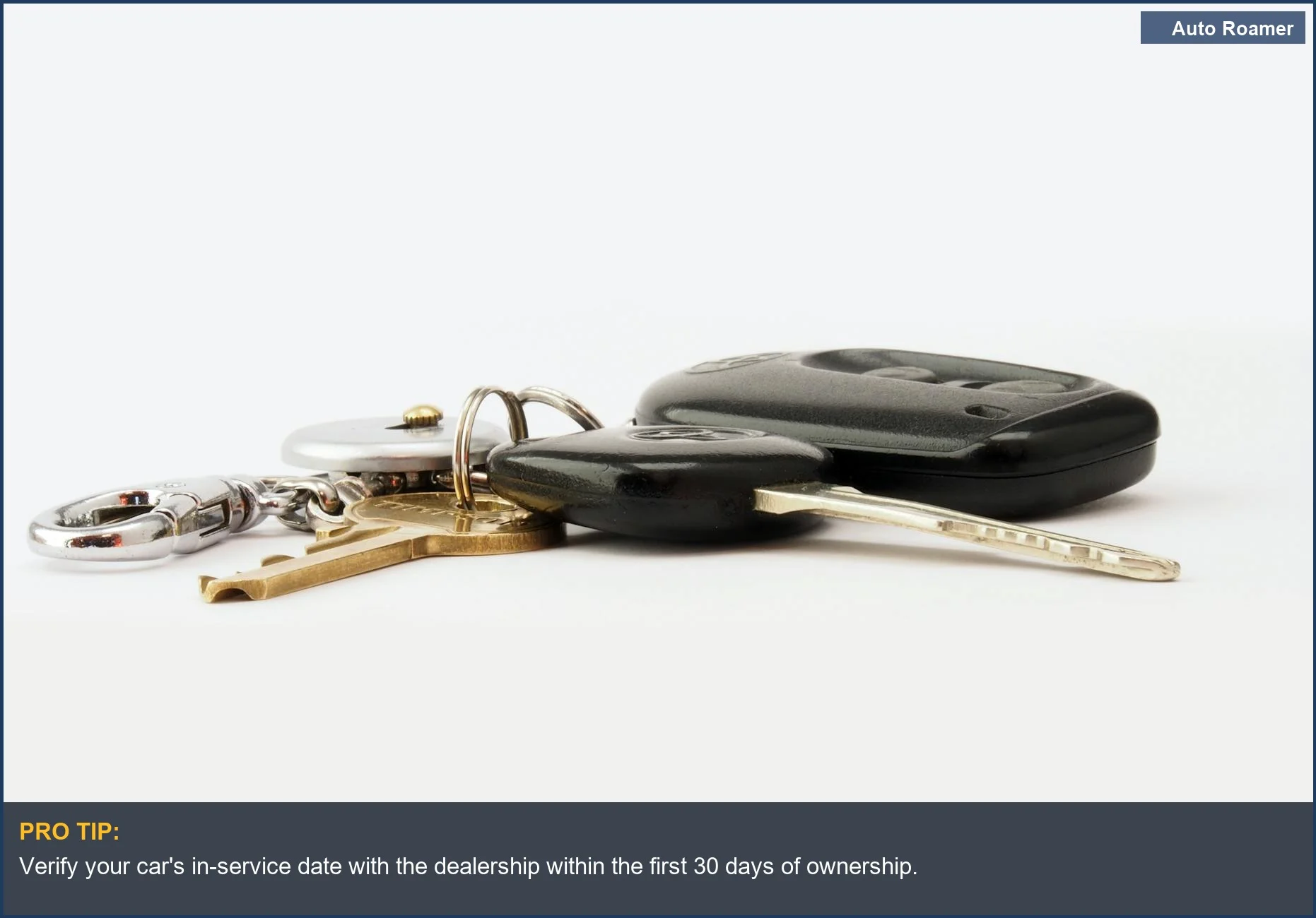Car keys and fob on white surface, highlighting the importance of the extended warranty start date.