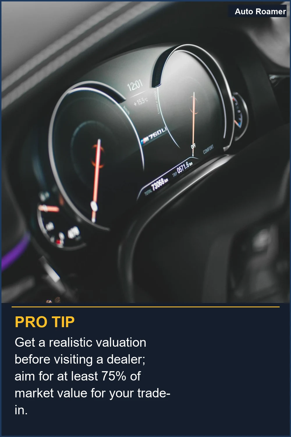 Obtén una valoración realista antes de visitar un concesionario; apunta a al menos el 75% del valor de mercado para tu intercambio.