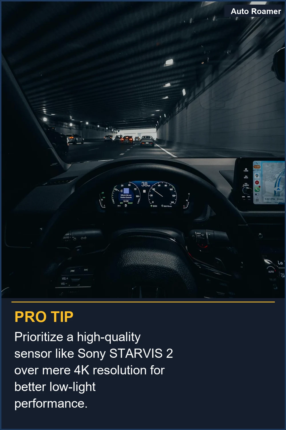 Prioriza un sensor de alta calidad como Sony STARVIS 2 sobre la mera resolución 4K para un mejor rendimiento con poca luz.