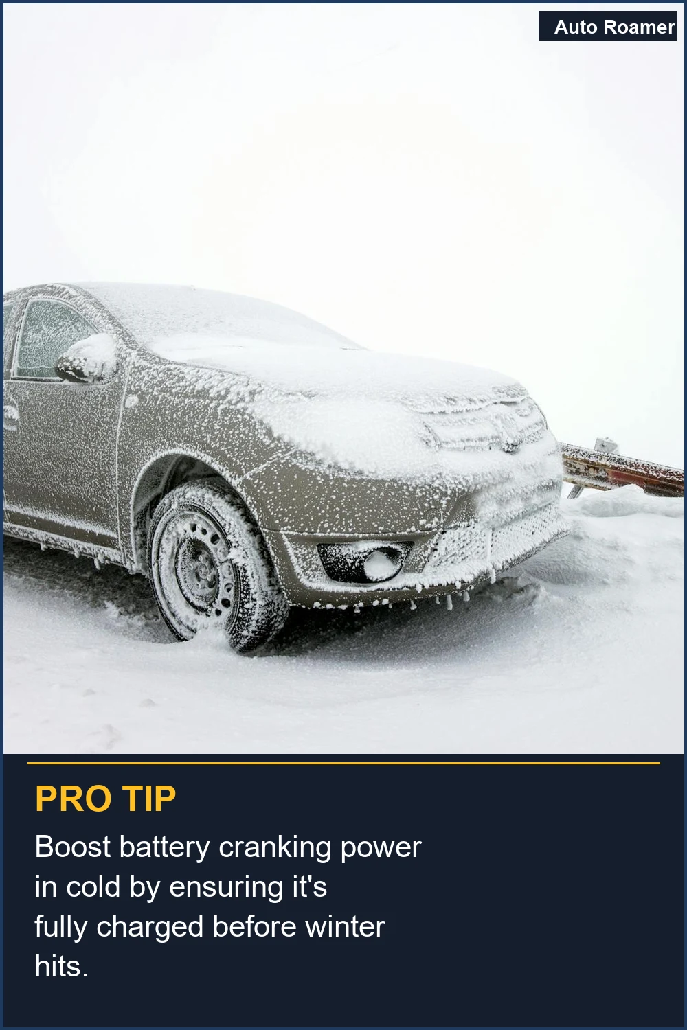 Boost battery cranking power in cold by ensuring it's fully charged before winter hits.