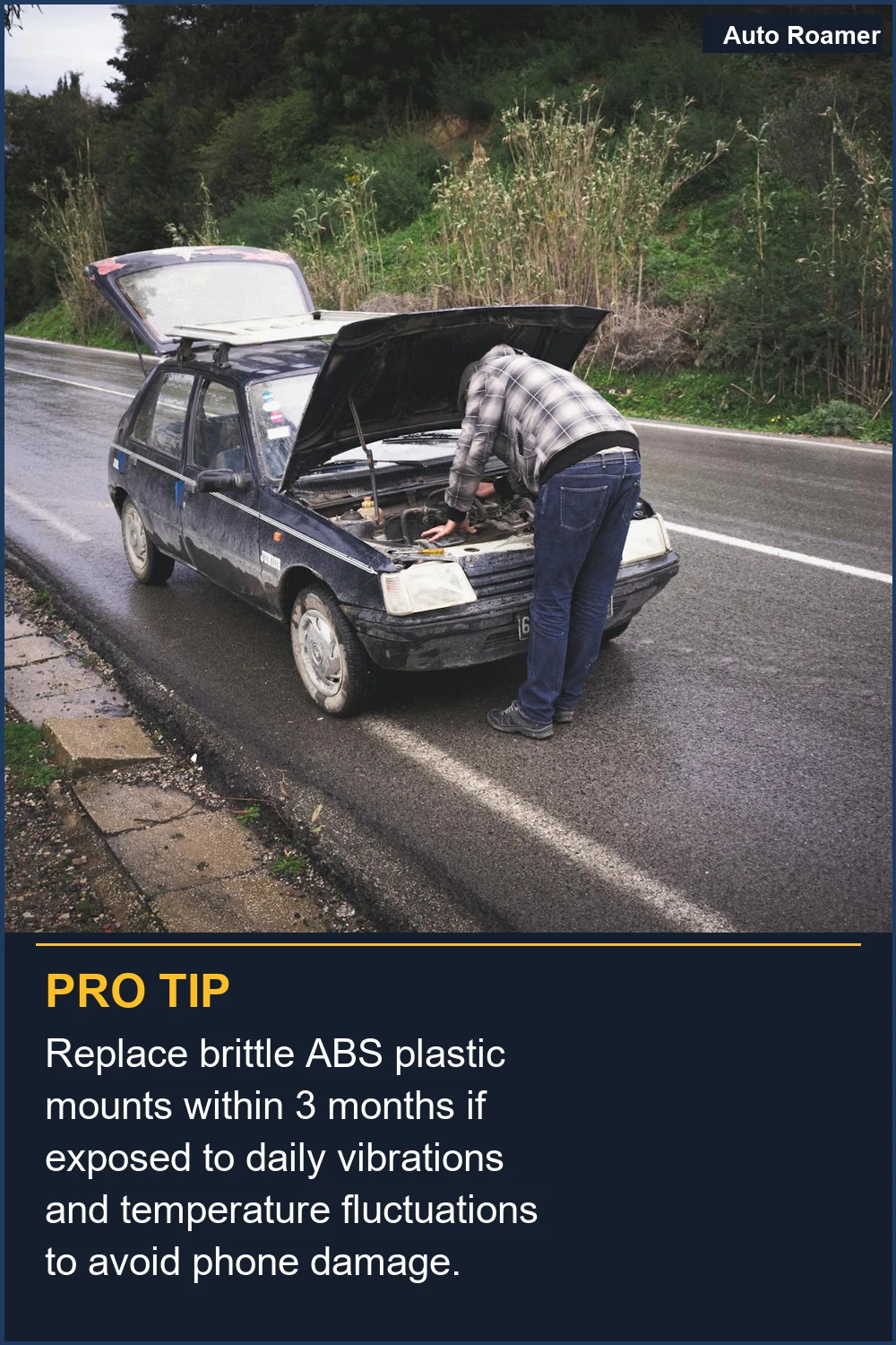 Replace brittle ABS plastic mounts within 3 months if exposed to daily vibrations and temperature fluctuations to avoid phone damage.