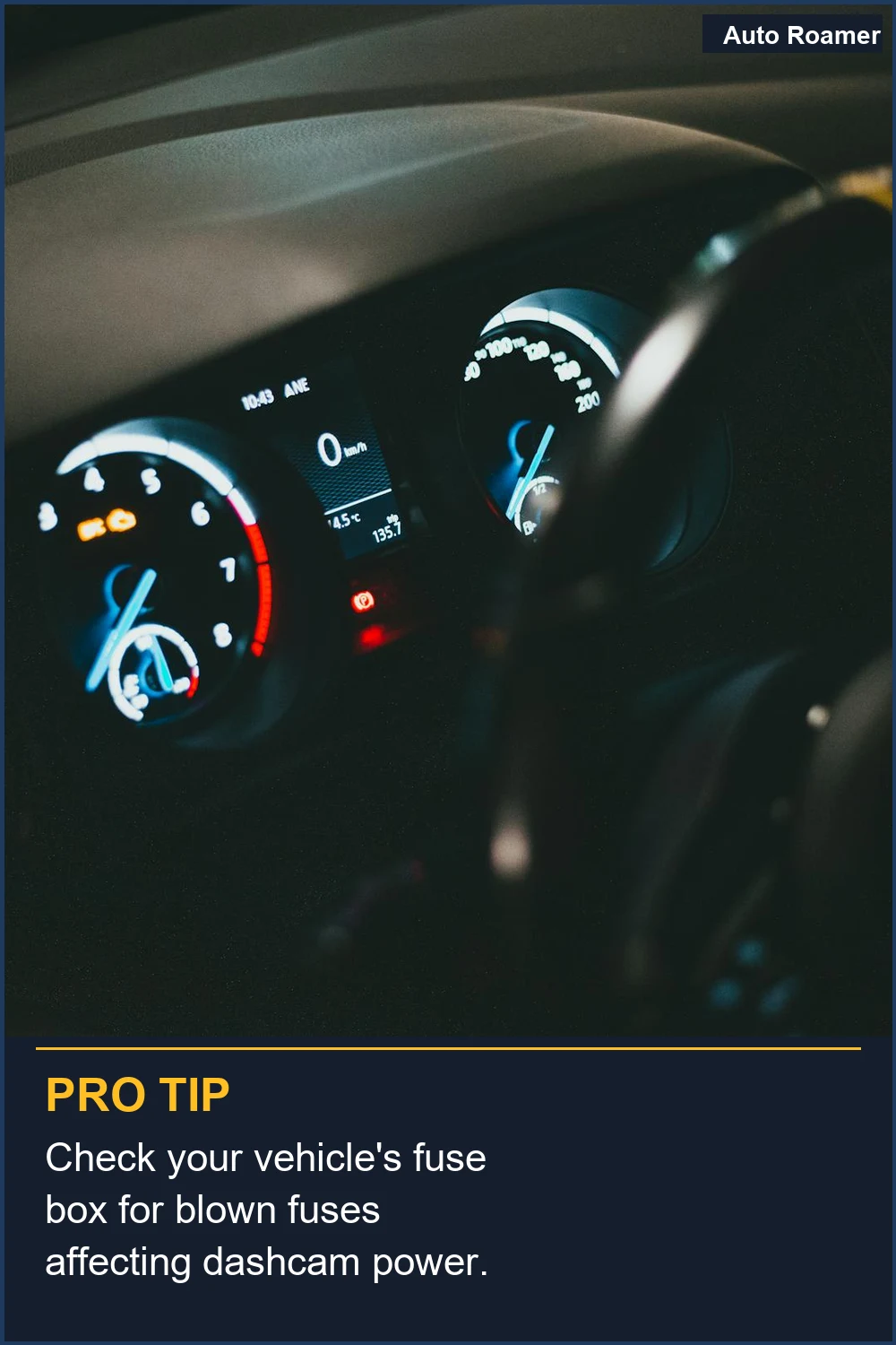 Check your vehicle's fuse box for blown fuses affecting dashcam power.