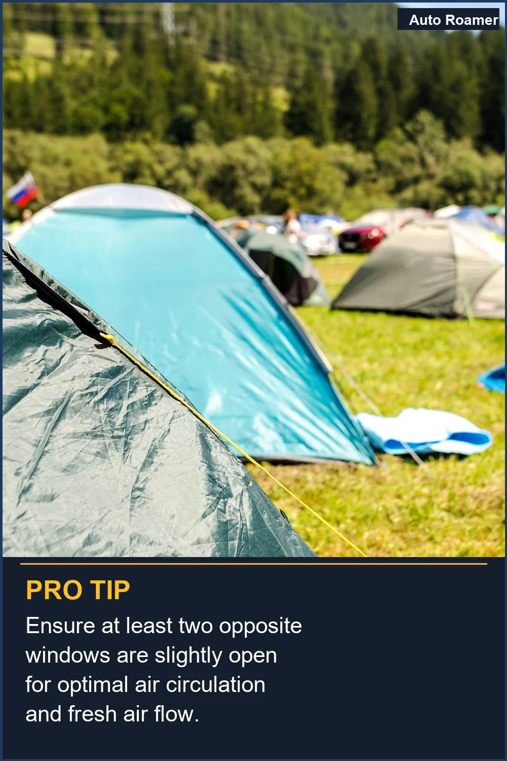 Ensure at least two opposite windows are slightly open for optimal air circulation and fresh air flow.