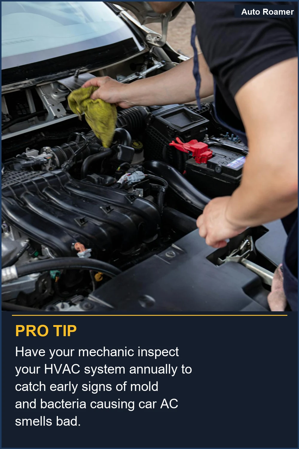 Have your mechanic inspect your HVAC system annually to catch early signs of mold and bacteria causing car AC smells bad.