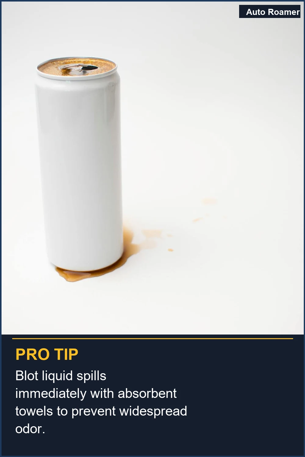 Blot liquid spills immediately with absorbent towels to prevent widespread odor.