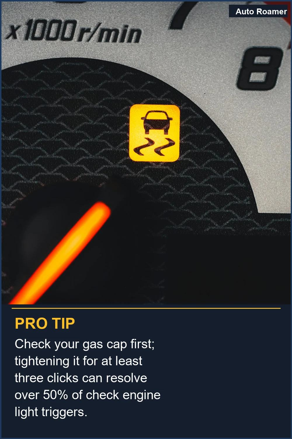 Check your gas cap first; tightening it for at least three clicks can resolve over 50% of check engine light triggers.