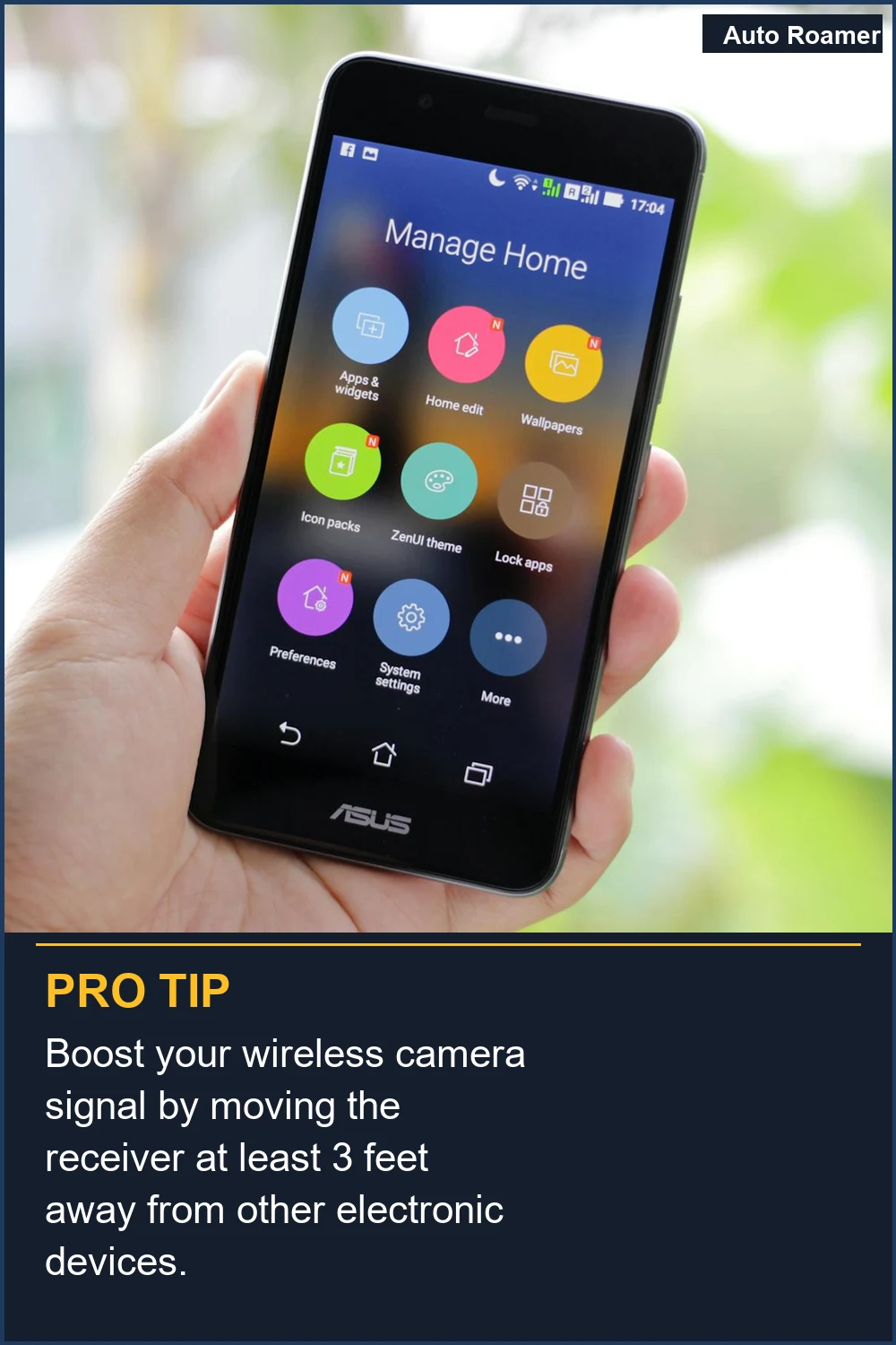 Boost your wireless camera signal by moving the receiver at least 3 feet away from other electronic devices.