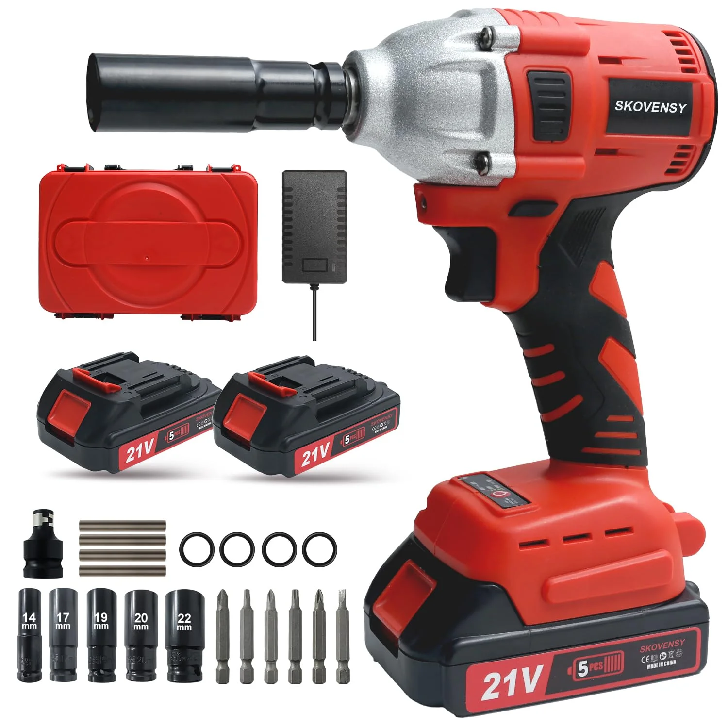 SKOVENSY Cordless Impact Wrench 258Ft-lb（350N.m）