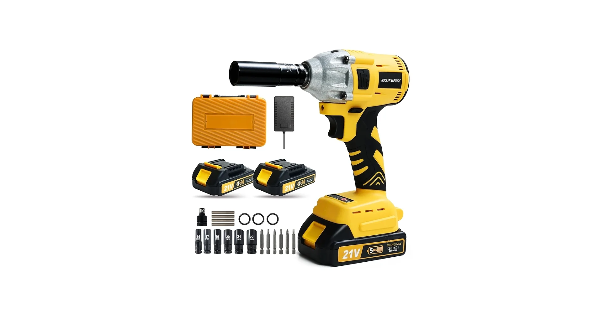 SKOVENSY Cordless Impact Wrench 258Ft-lb（350N.m）