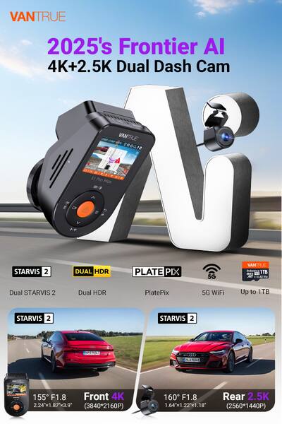 Vantrue S1 Pro Max AI Dash Cam 4K+4K w/ADAS & BSD, Dual