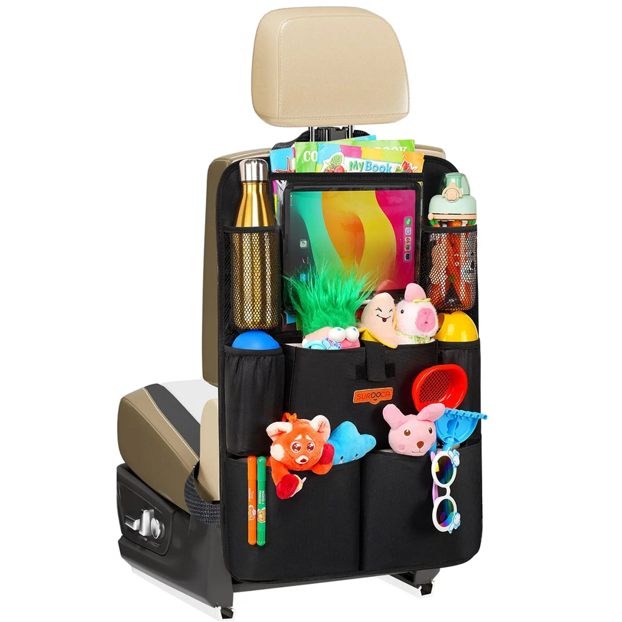 SURDOCA Car Backseat Organizer Tablet Holder — Best Car Seat Back Organizers for Road Trips (2026)