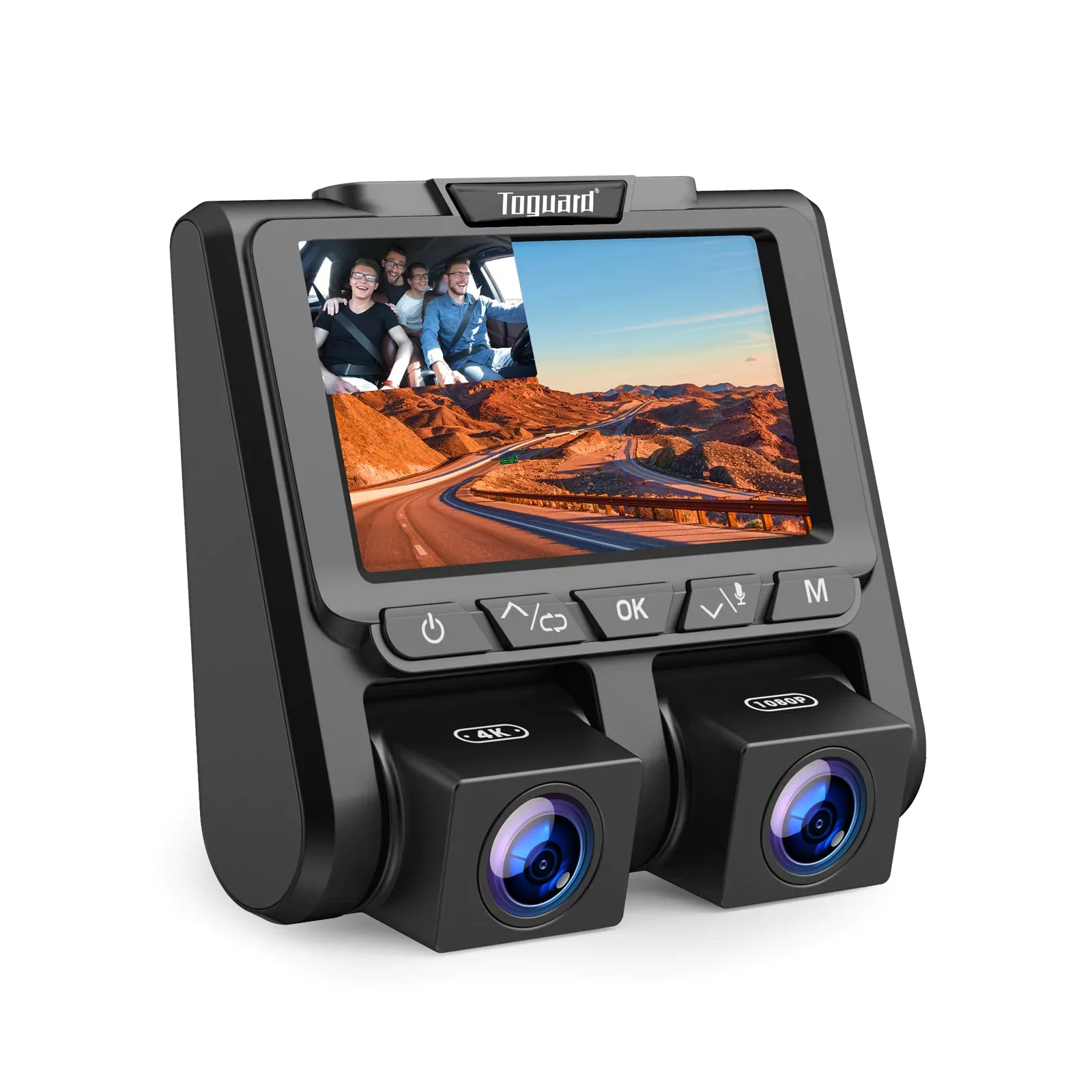 LAMTTO 4G LTE Wireless Dash Cam Front and Inside