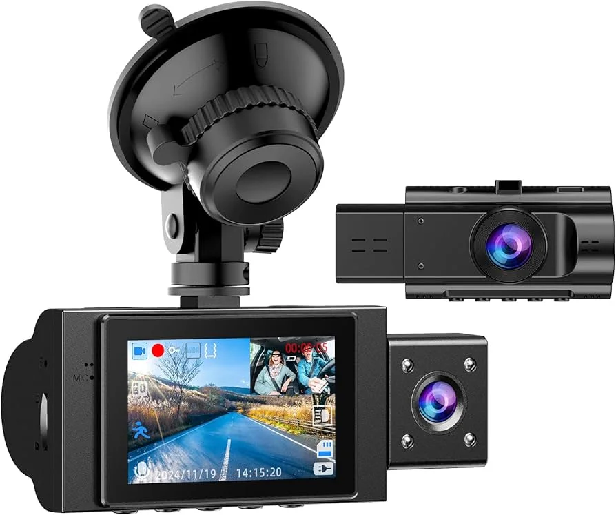 LAMTTO 4G LTE Wireless Dash Cam Front and Inside