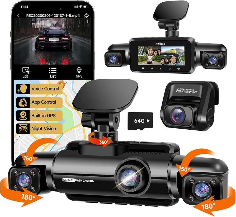 N300Pro 4K 4 Channel Dash Cam Front and Rear