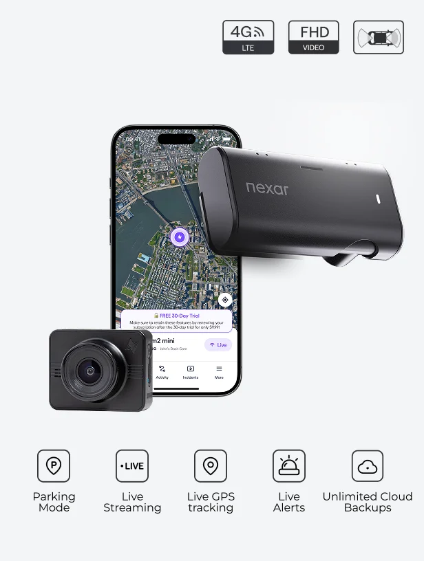 Nexar Beam2 Dash Cam (64GB, LTE)