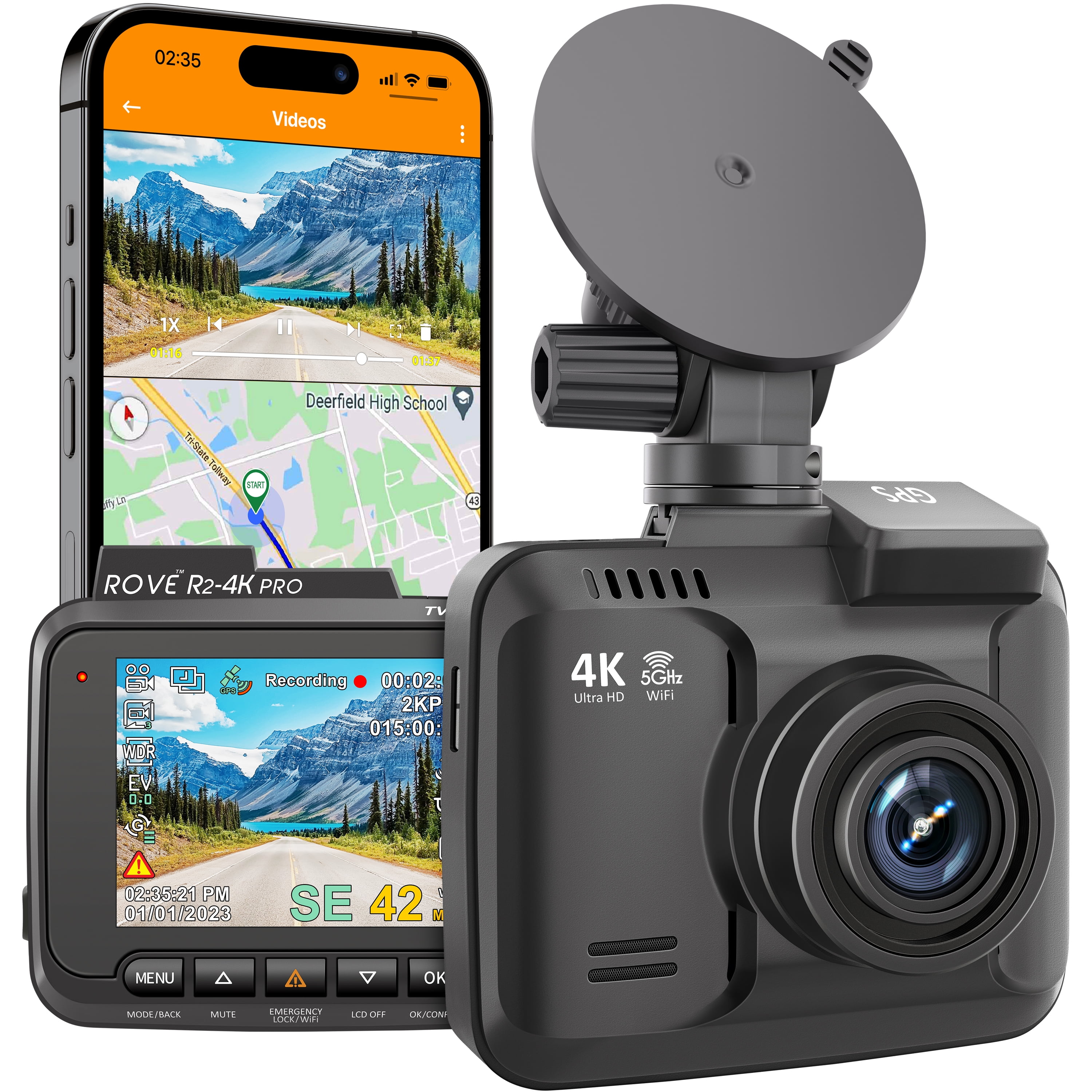Best Budget Option with WiFi: ROVE R2-4K Dash Cam