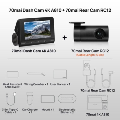 70mai A810 (2-Channel with Rear Cam)