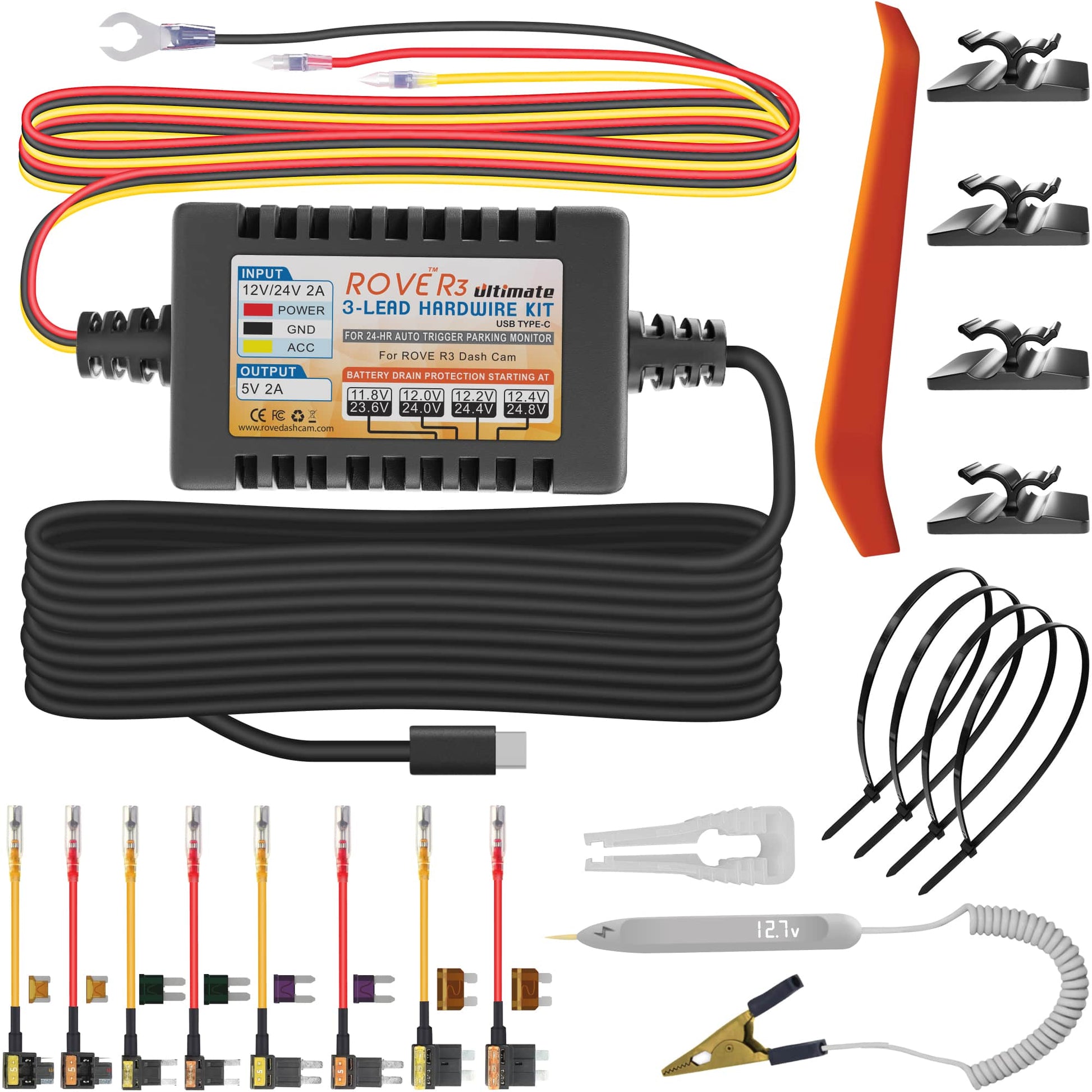 ROVE Ultimate Dash Cam Hardwire Kit