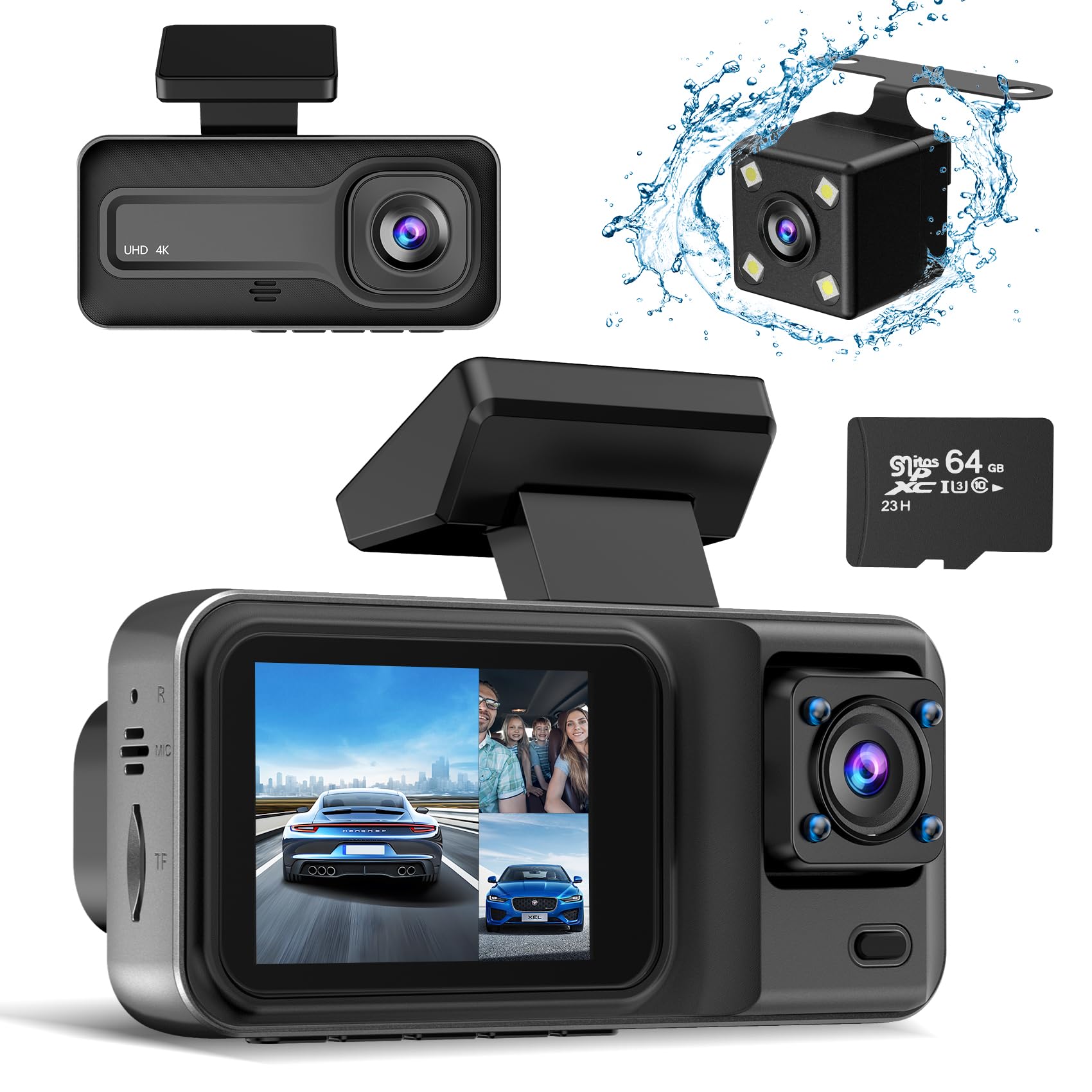 Amazon.com: 3-Channel Dash Cam 4K for Car