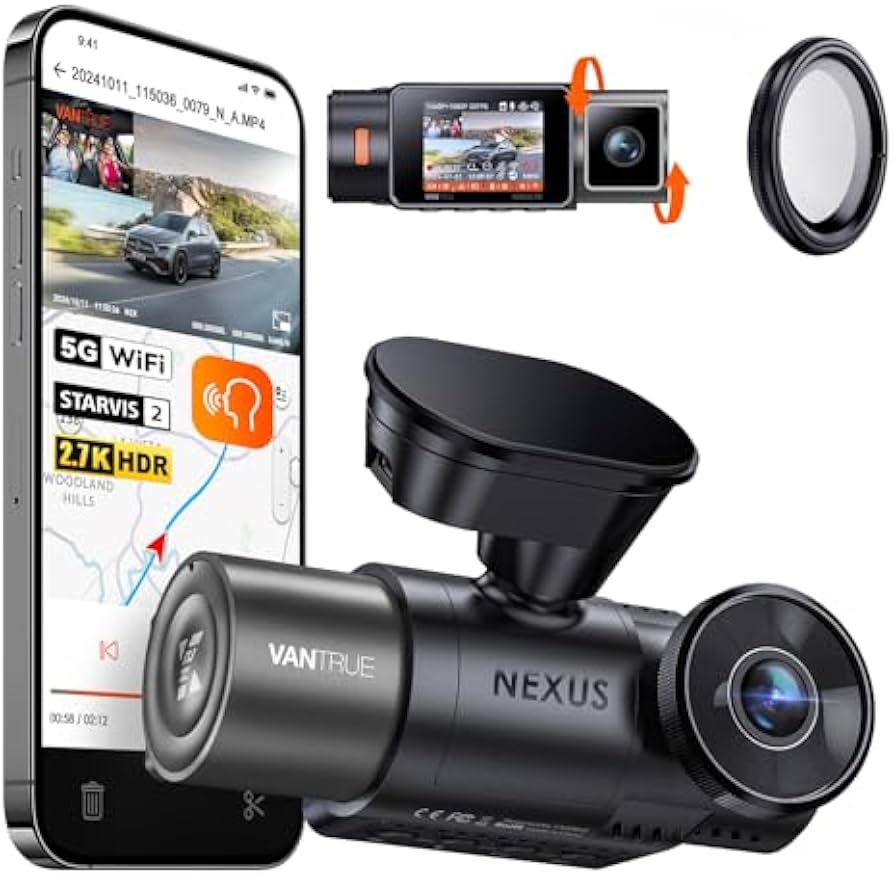 Bundle: Vantrue N2X Front Inside Dash Cam + CPL Filter