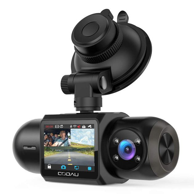 COOAU Dual Dash Cam 2.5K+1080P, Dash Cam Front and Inside