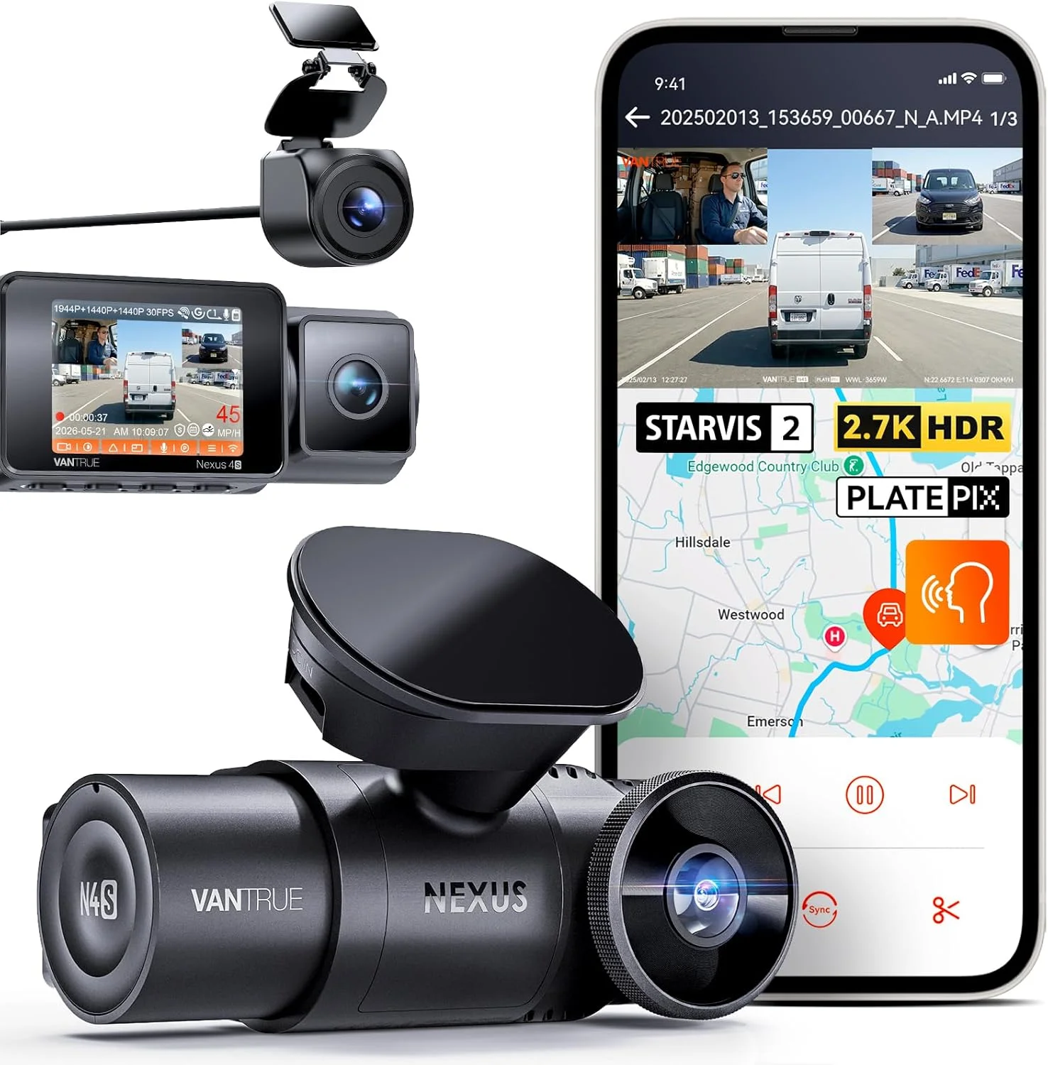 Vantrue N4S 3 Channel Dash Cam — Dash Cam ADAS: How Do Lane and Collision Warnings Work?