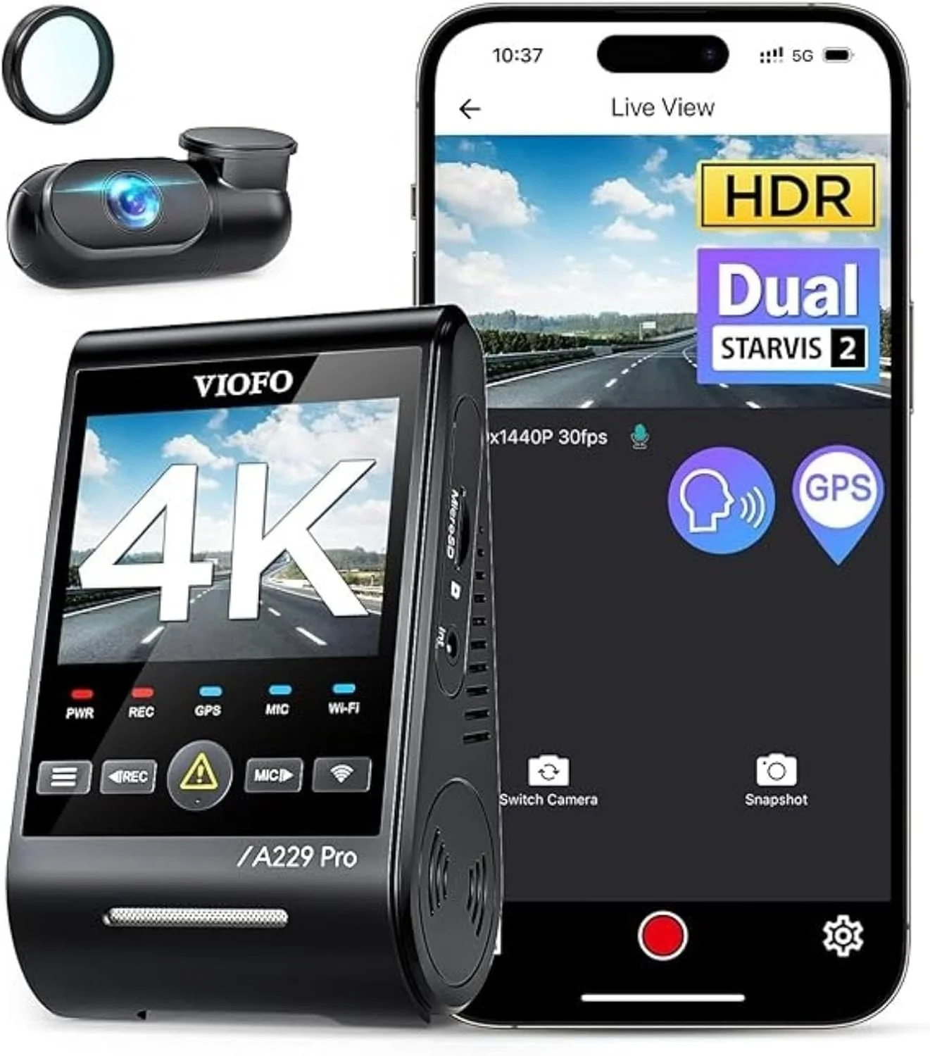 VIOFO A229 Pro 4K HDR Dash Cam Front and Rear — Dash Cam ADAS: How Do Lane and Collision Warnings Work?