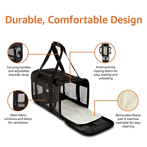 Amazon Basics Airline Approved Soft-Sided Pet Carrier — Best Pet Carriers for Flying: Airline-Approved (alternate view)