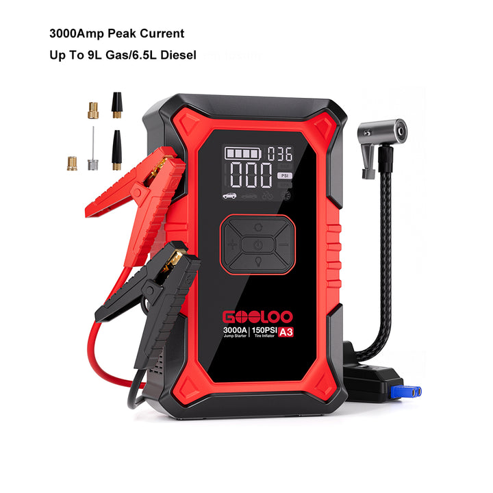 Gooloo A3 3000-Amp Charger and Air Compressor