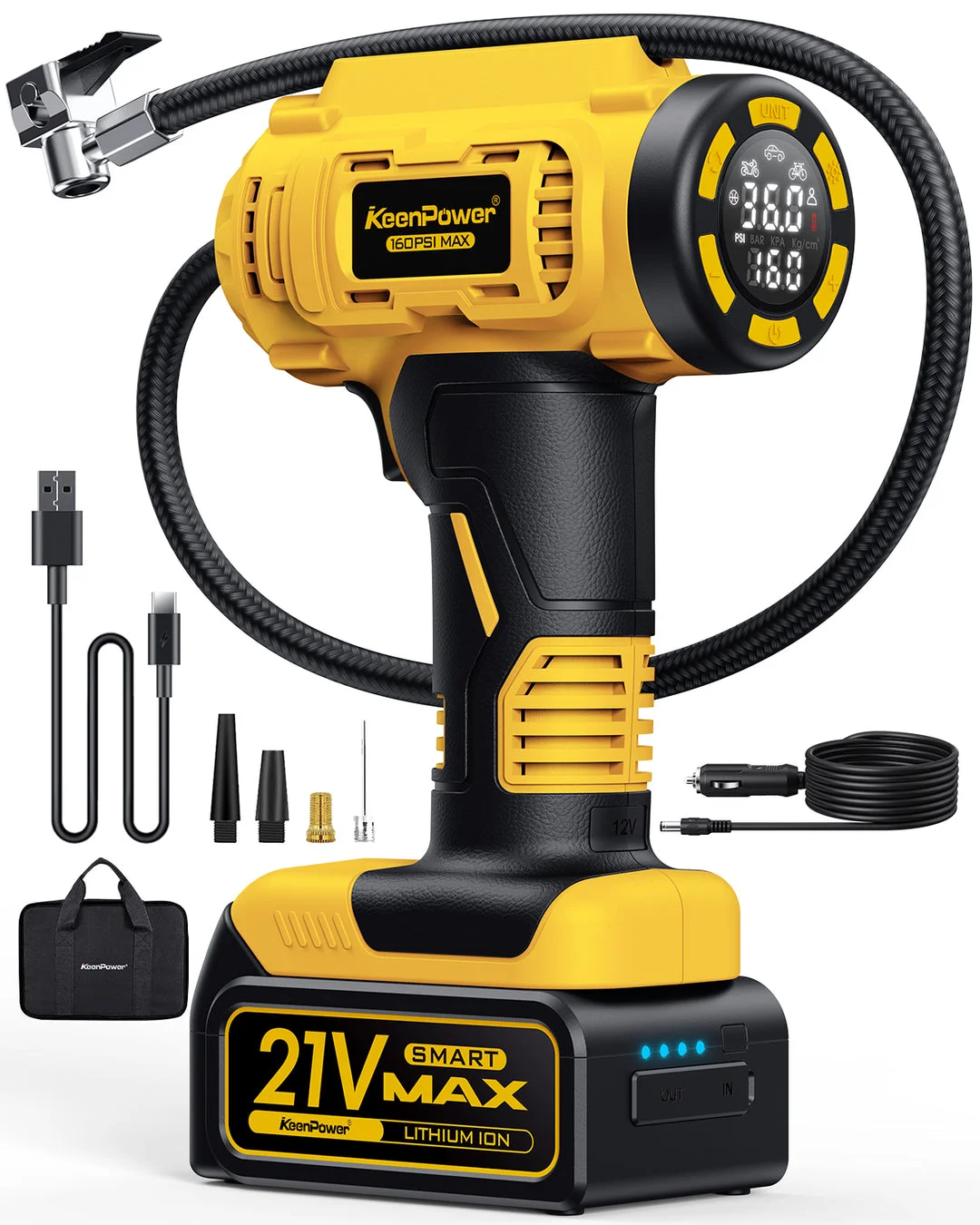 KeenPower Tire Inflator Portable Air Compressor